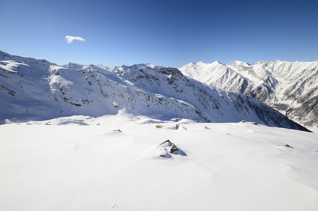 Winter scenic landscape in the italian Alps with snow.