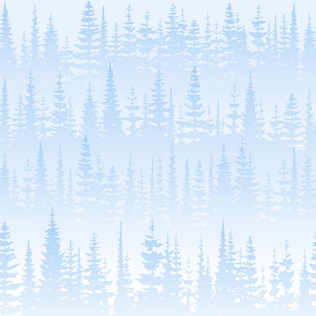 Winter seamless pattern a dense forest vector