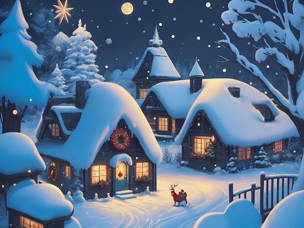 Winter Season background art illustration