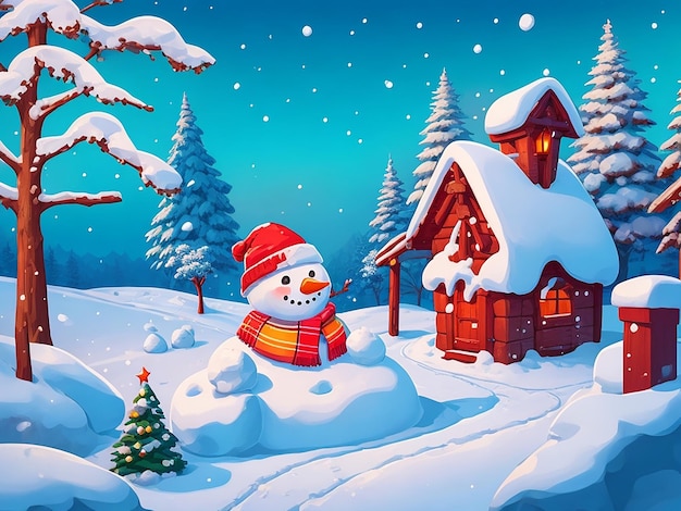 Winter Season background art illustration