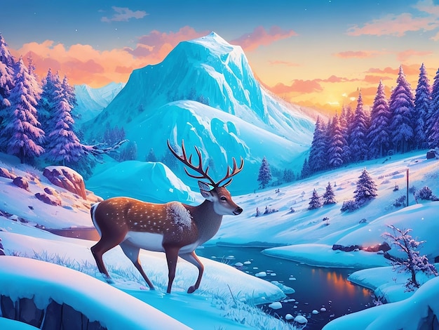 Winter Season background art illustration