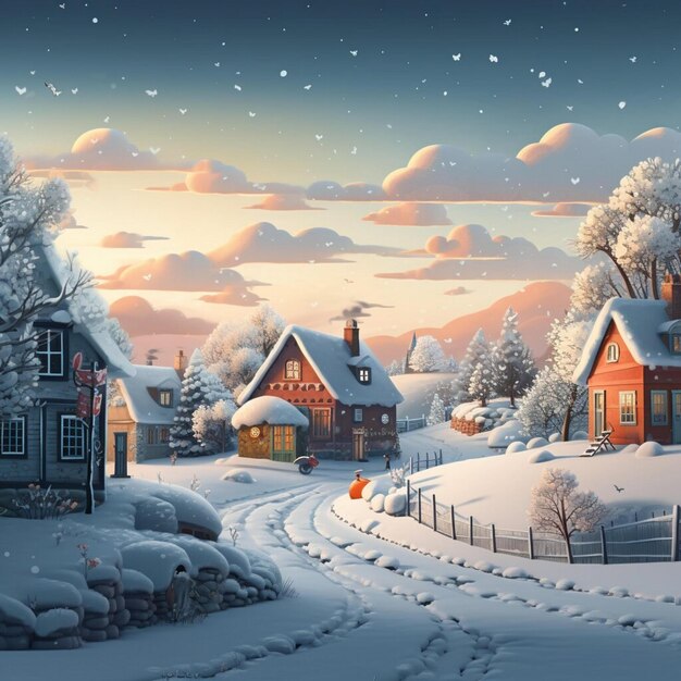 winter season landscape scene