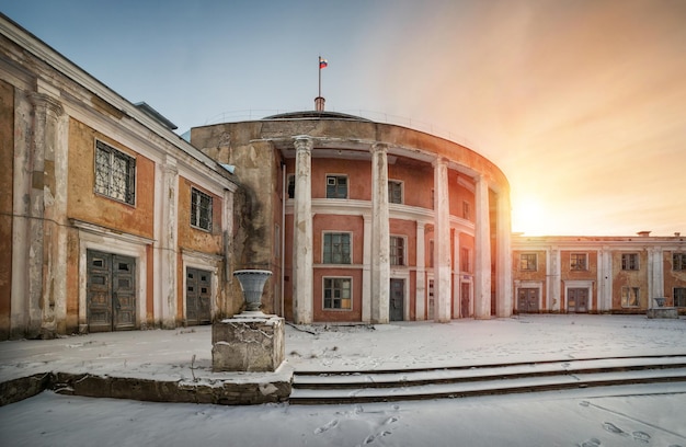 Photo the winter season at a river station in tver