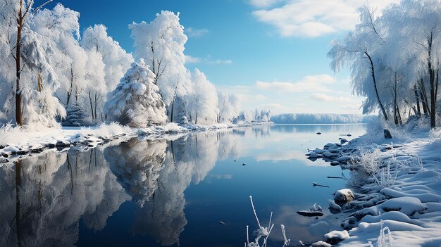 Winter Serenity Smooth Ice on the Landscape