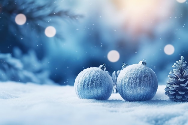 写真 冬の雪 クリスマスツリーの背景