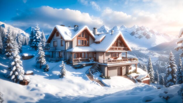 Photo winter and snow high quality background