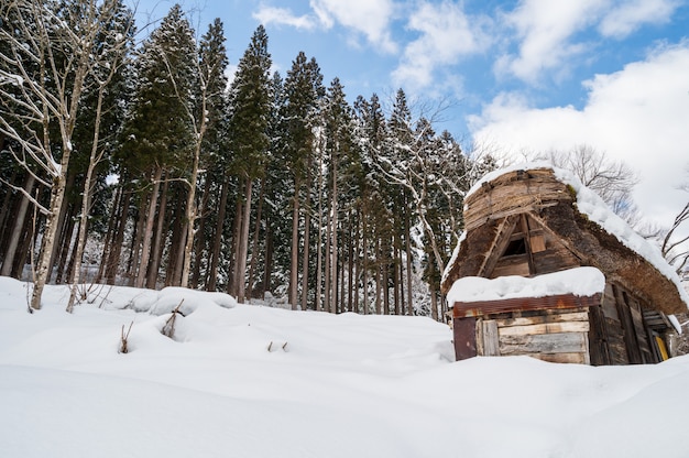 Winter and snow Landscape of Shirakawago in Gifu Japan