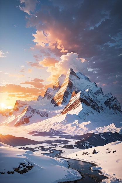 winter snow mountain background