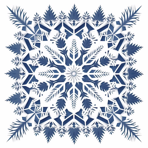 winter snowflake illustration on blue background set White background HD Photo Isolated white backgr