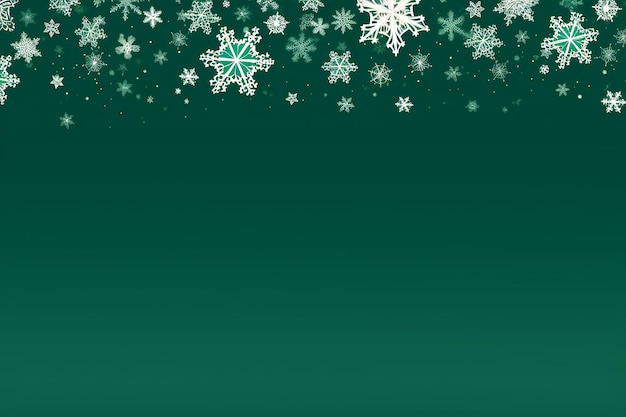 winter snowflake pattern on green space background christmas wallpaper