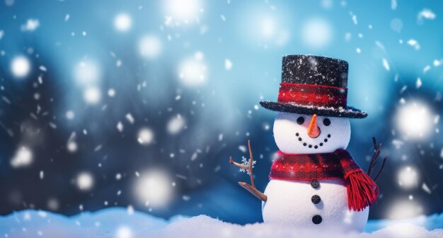 Winter snowman background