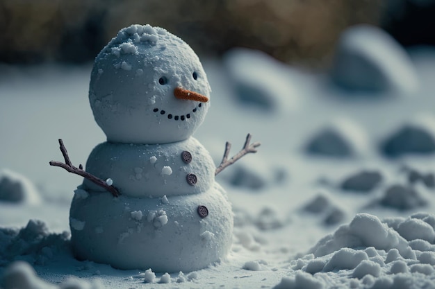 In the winter snowmen are built