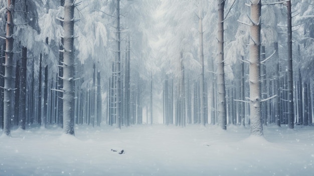 Winter Snowy Forest Backdrop