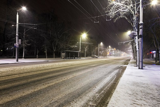 Winter snowy road