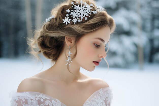 Photo winter sparkle a beautiful bride's chic and glittering wedding