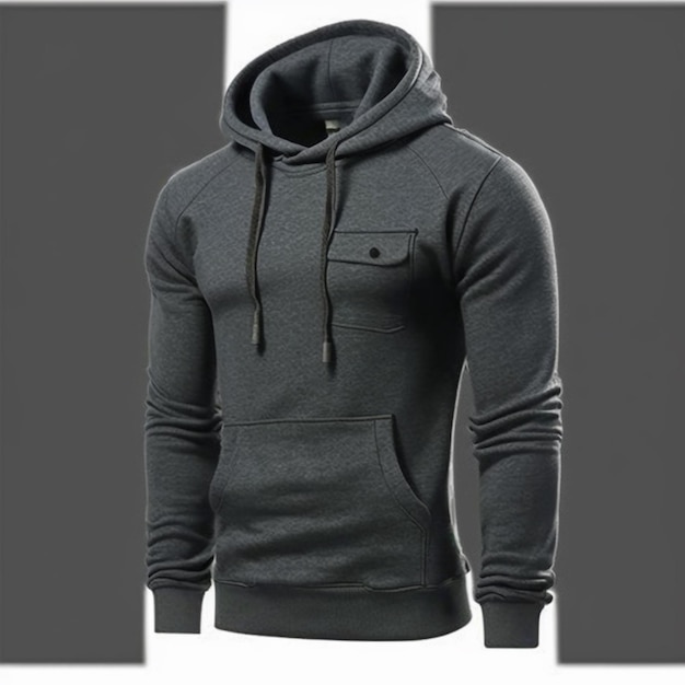 Winter Streetwear Casual Classic Pocket Pure Color Long Sleeve Cotton Hoodies