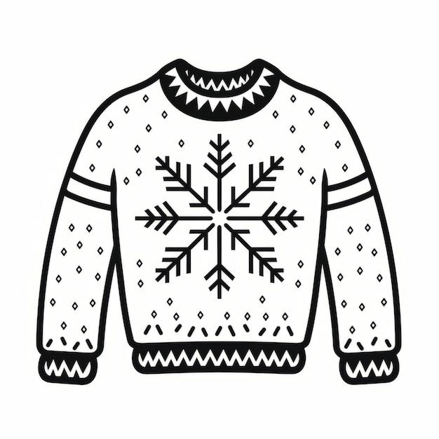 Photo winter sweater with snowflakes vector illustration on white background