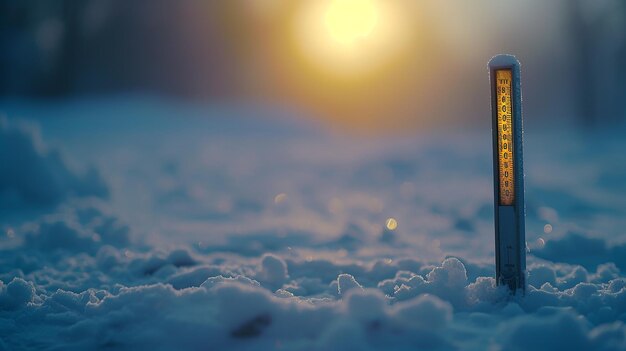 Photo winter temparature snow background