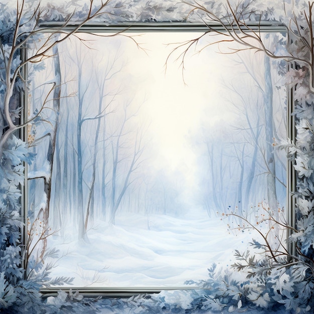 Photo winter time themed frame