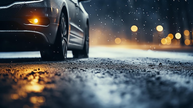 雪の道路の冬のタイヤ 雪の高速道路のタイヤ 詳細