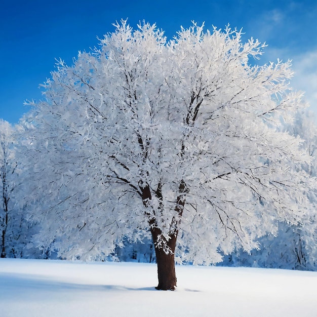 Winter Tree Background Ai generate