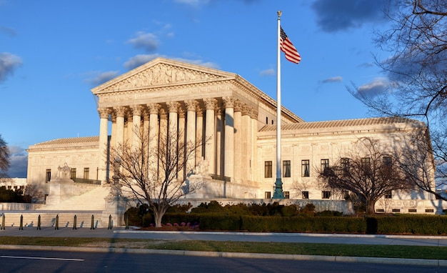 Winter trees frame Supreme court