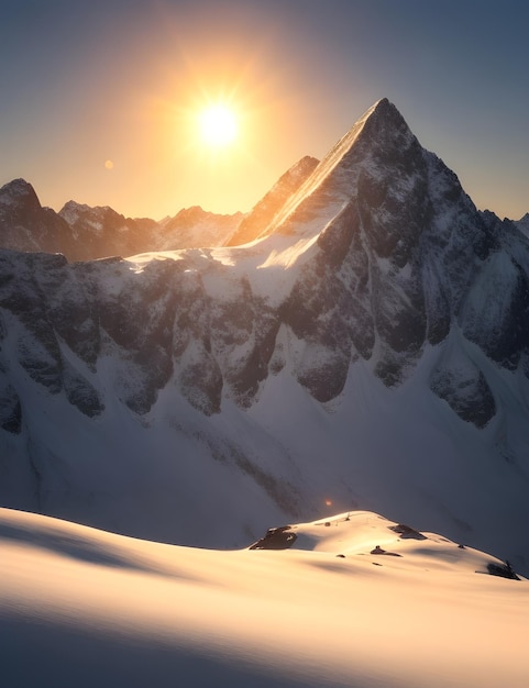 Foto vibrazioni invernali giorno e notte scena ai generato