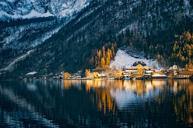 Winter View of Hallstatt. Alps, Austria.