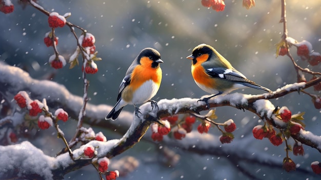 winter vogels HD 8K wallpaper Stock Fotografie Beeld