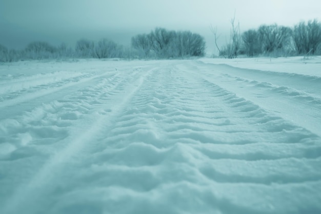 winter weg sneeuw tracks