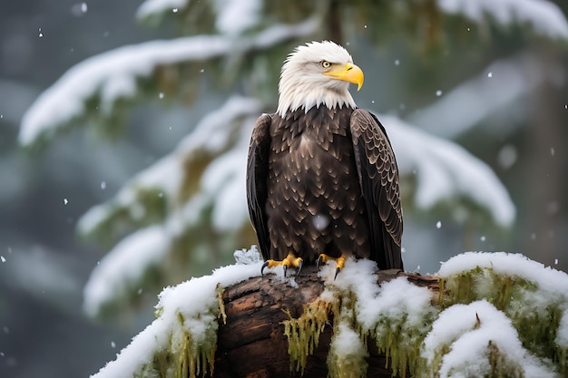 Winter Wildlife Bald Eagles in Snowy Terrains