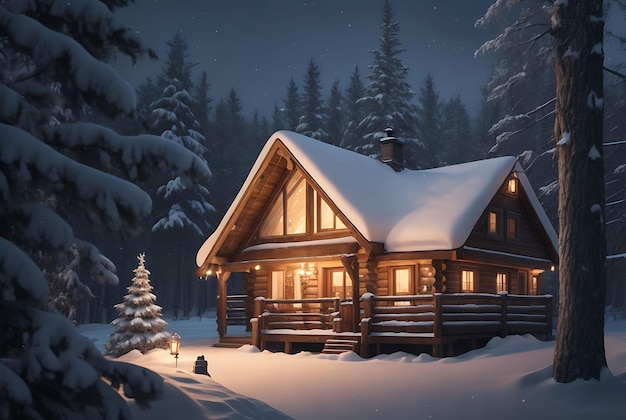 A winter wonderland as you celebrate the new year in a cozy cabin