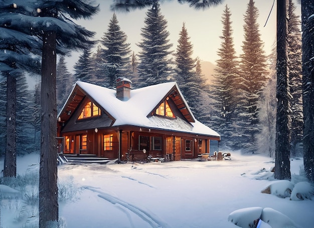 Winter Wonderland A Cozy Cabin in the Snowy Woods