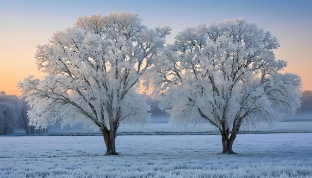 Foto winter wonderland frost coats natures canvas