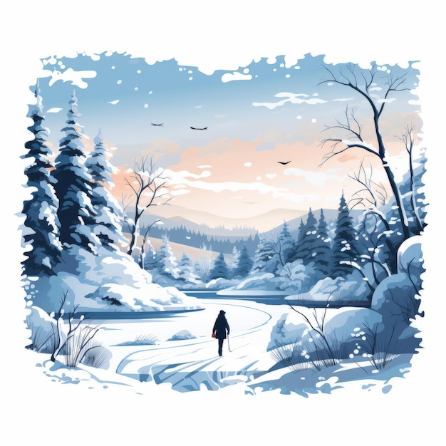 Winter Wonderland in 4K Stunning Vector beeld en illustratie met witte achtergrond en geen achtergrond