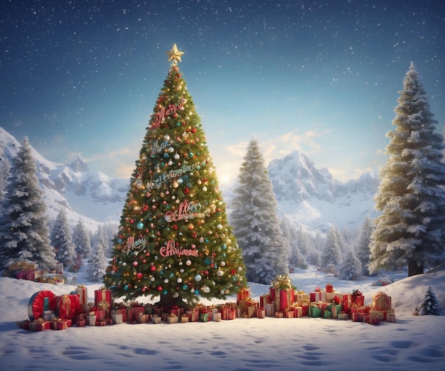 冬 の 不思議 の 国 クリスマス の 祝い と 輝く 木