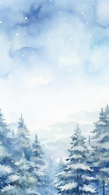 Photo winter wonderland minimal detail background watercolor