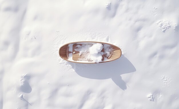 Winter Wonderland A Nostalgic Wooden Sled in Fresh Snow