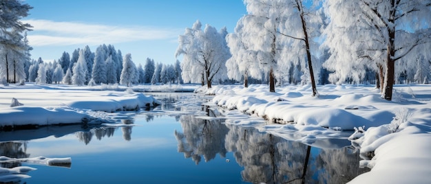 Winter Wonderland Reflective River