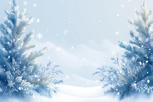 Photo winter wonderland snow and frost background with space for decoration