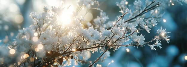 Winter Wonderland Sunburst Through Frosty Branches