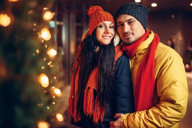 Winteravond, stadswandeling van het liefdespaar