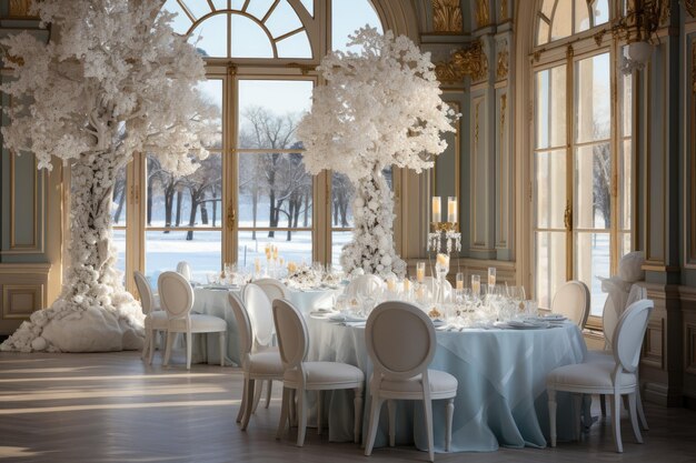 winterdecoratie op inspiratie-ideeën voor ballroomhotels