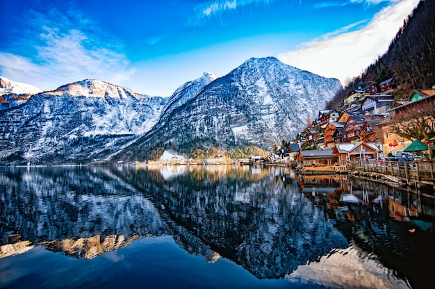 Wintergezicht van Hallstatt