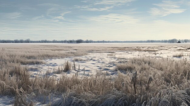 Wintergras op het platteland van Amerika Een schilderachtig prairielandschap