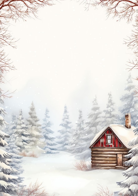 winterhut aquarel winterrand