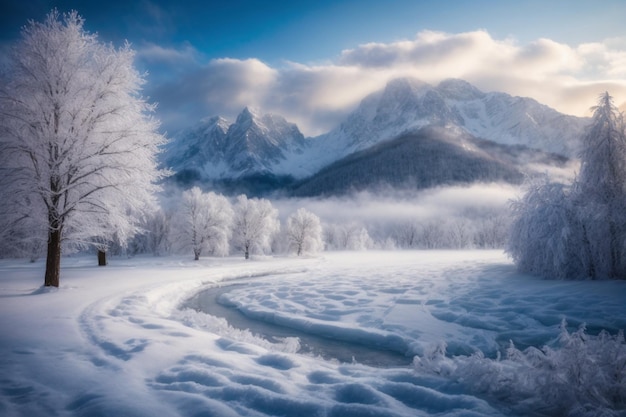 Winterlandschap achtergrond