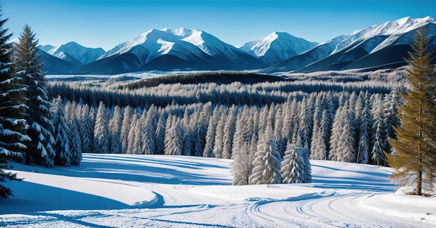 Winterlandschap bergen Generatieve AI