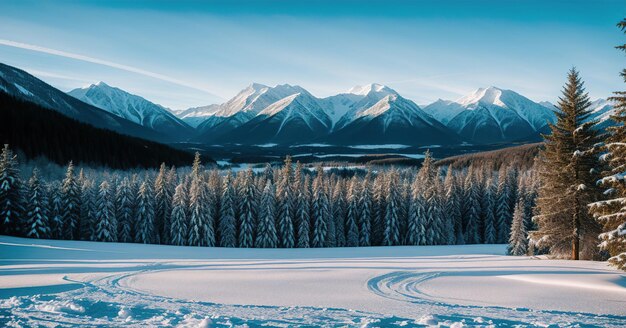 Winterlandschap bergen Generatieve AI