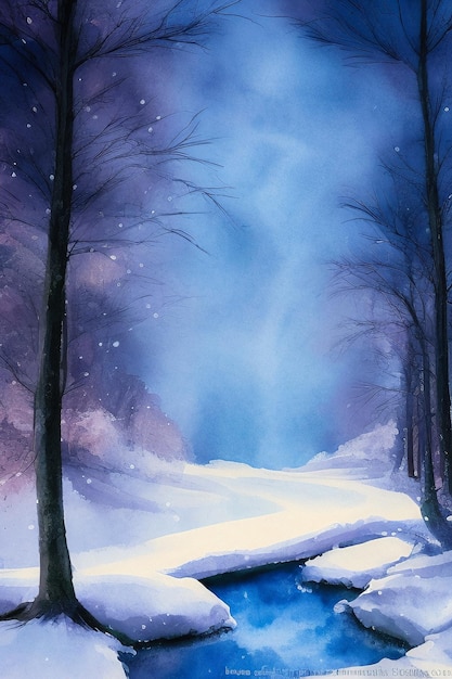 Winterlandschap illustraties achtergrond